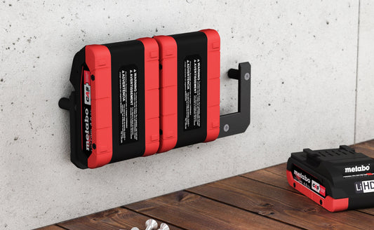 Akku Wandhalterung geeignet für Metabo Akkus 18V / CAS Cordless Alliance System Akku-Halterung Wandhalter (3 Akkus) inkl. Schrauben & Dübel