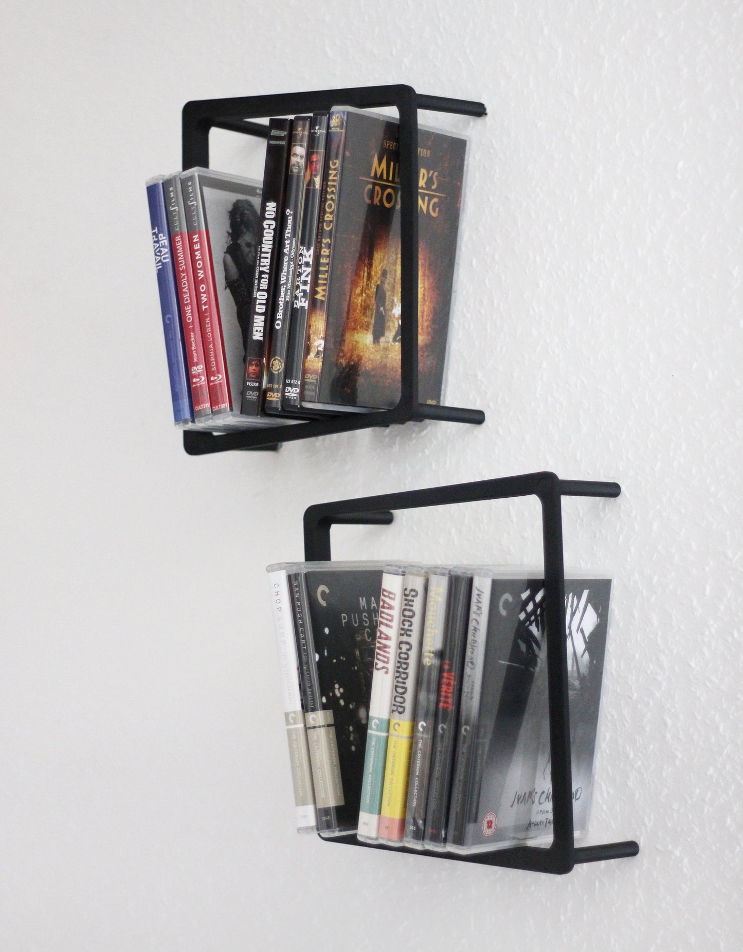 DVD / Bluray Design Wandregal 2er Set | Hängeregal | Deko Regal | Steelbook Wandhalter | Medienregal