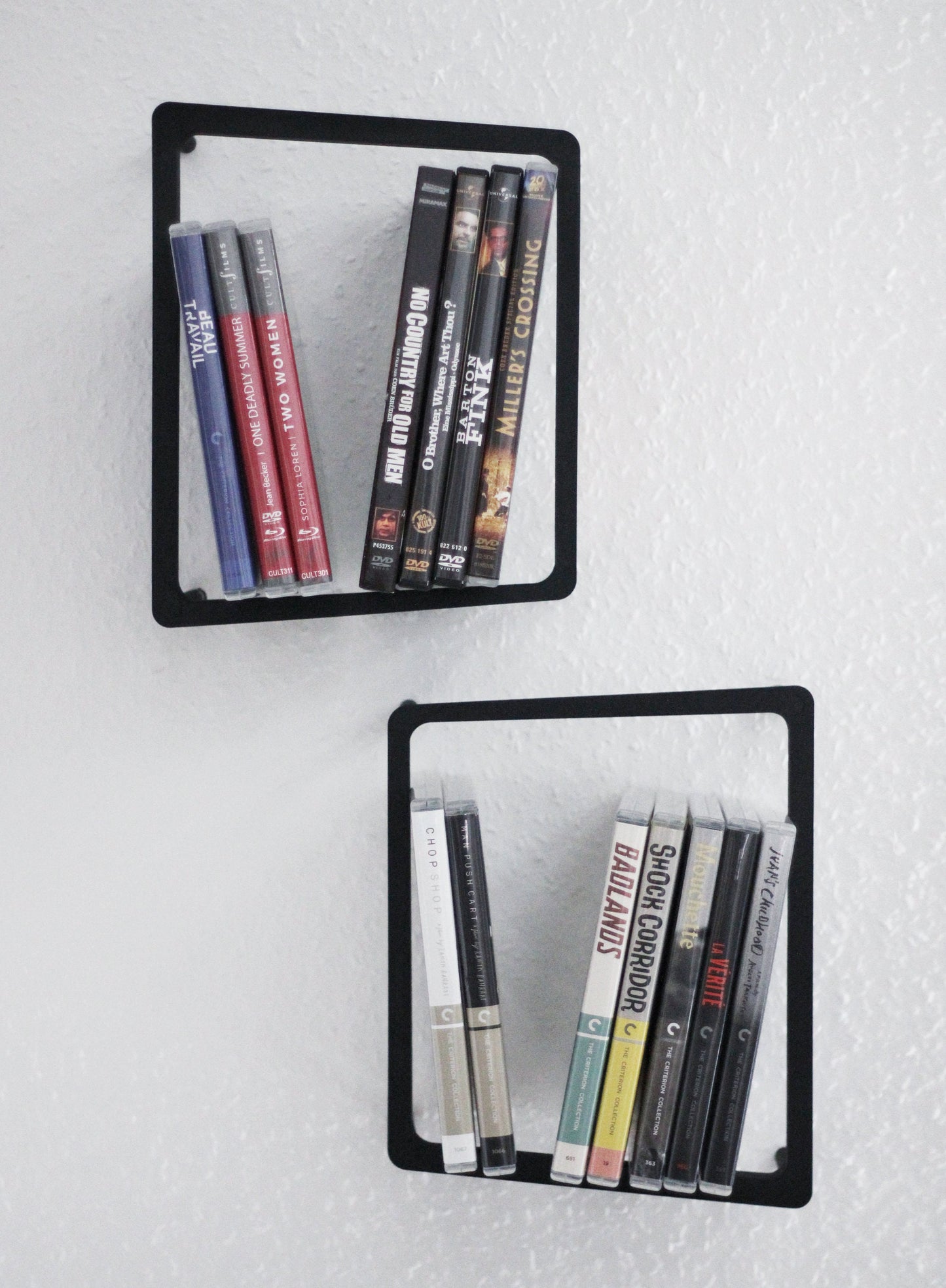 DVD / Bluray Design Wandregal 2er Set | Hängeregal | Deko Regal | Steelbook Wandhalter | Medienregal
