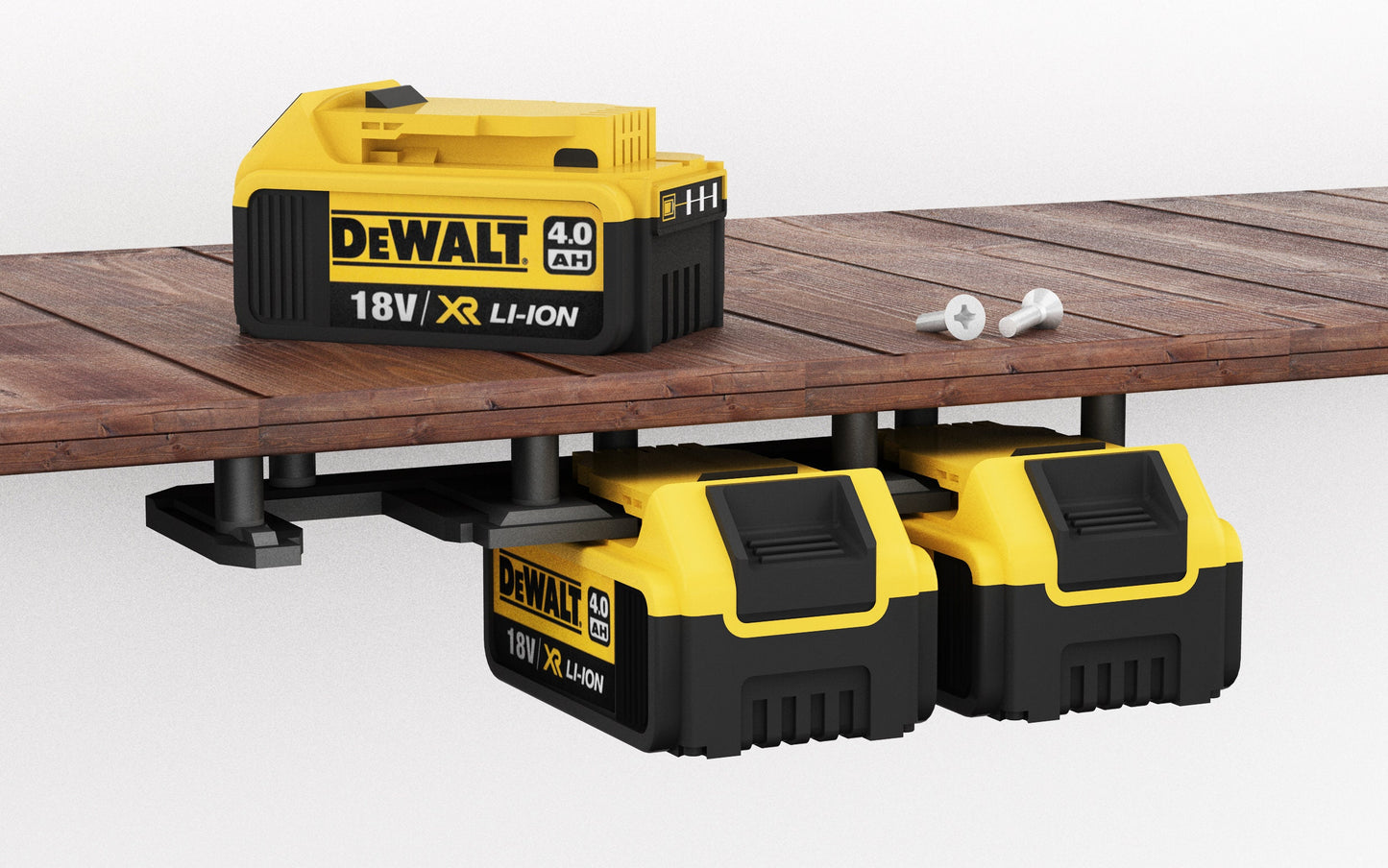 Akku Wandhalterung geeignet für DeWalt Akkus 18V 14,4V / Akku-Halterung Wandhalter (3 Akkus) inkl. Schrauben & Dübel