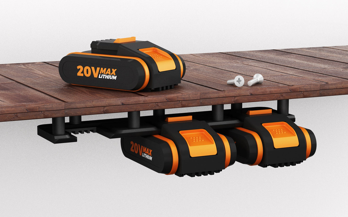 Akku Wandhalterung geeignet für WORX Akkus 20V PowerShare / Akku-Halterung Wandhalter (3 Akkus) inkl. Schrauben & Dübel