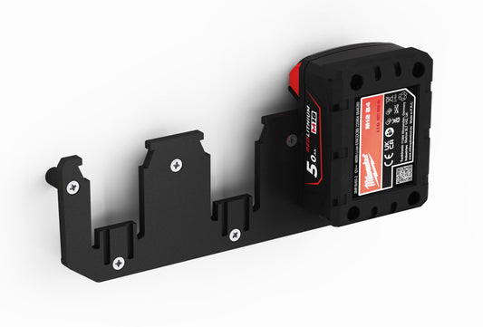 Akku Wandhalterung geeignet für Milwaukee Akkus M18 / 18V / Akku-Halterung Wandhalter (3 Akkus) inkl. Schrauben & Dübel