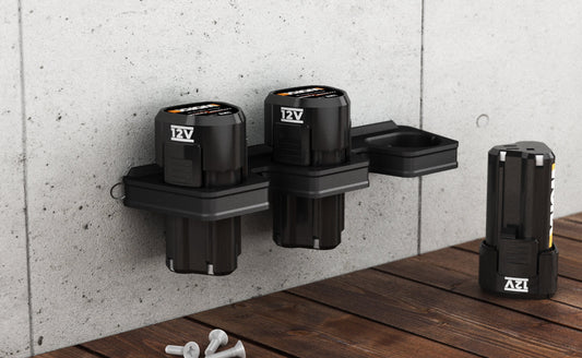 Akku Wandhalterung geeignet für WORX 12V Akkus / Akku-Halterung Wandhalter (3 Akkus) / Akkuhalter