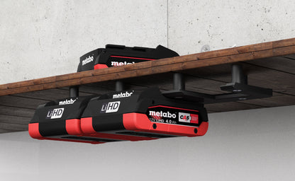 Akku Wandhalterung geeignet für Metabo Akkus 18V / CAS Cordless Alliance System Akku-Halterung Wandhalter (3 Akkus) inkl. Schrauben & Dübel