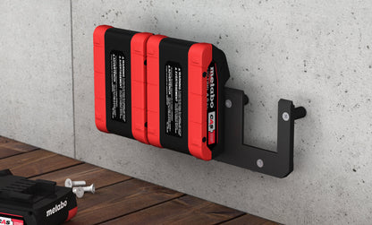 Akku Wandhalterung geeignet für Metabo Akkus 18V / CAS Cordless Alliance System Akku-Halterung Wandhalter (3 Akkus) inkl. Schrauben & Dübel