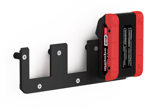 Akku Wandhalterung geeignet für Metabo Akkus 18V / CAS Cordless Alliance System Akku-Halterung Wandhalter (3 Akkus) inkl. Schrauben & Dübel
