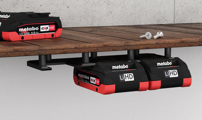Akku Wandhalterung geeignet für Metabo Akkus 18V / CAS Cordless Alliance System Akku-Halterung Wandhalter (3 Akkus) inkl. Schrauben & Dübel