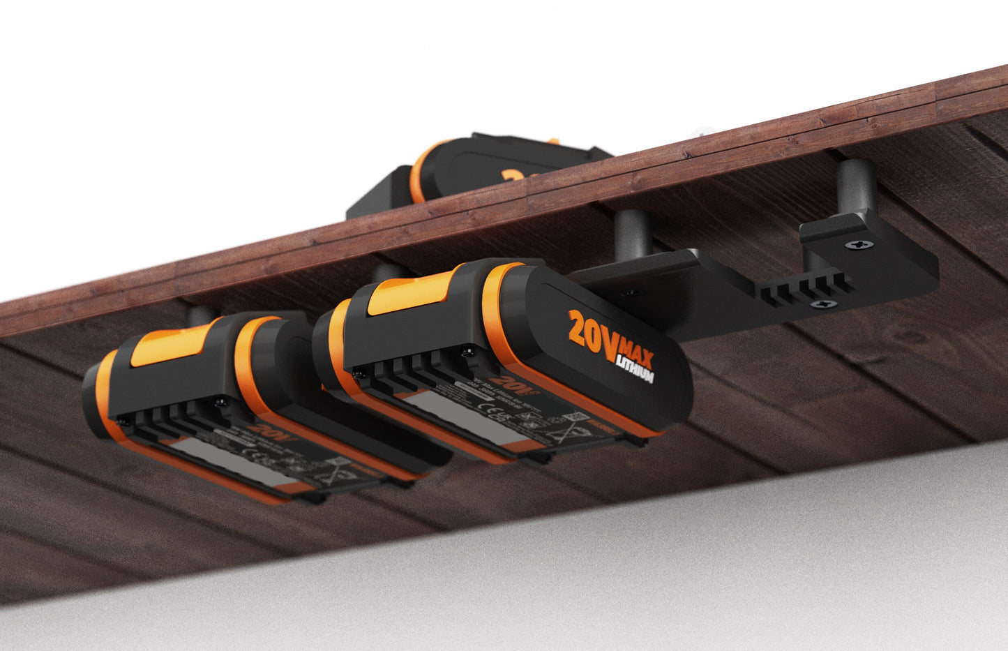 Akku Wandhalterung geeignet für WORX Akkus 20V PowerShare / Akku-Halterung Wandhalter (3 Akkus) inkl. Schrauben & Dübel