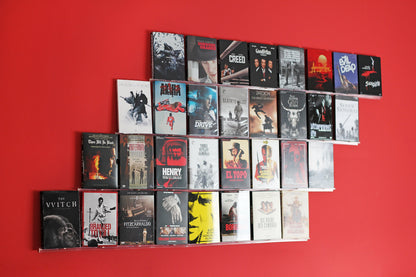 DVD und Bluray Leiste, Wandhalter, Display Regal (für 8 Filme), Steelbook, Halter, Wandhalterung, Videospiele