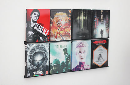 DVD und Bluray Leiste, Wandhalter, Display Regal (für 8 Filme), Steelbook, Halter, Wandhalterung, Videospiele
