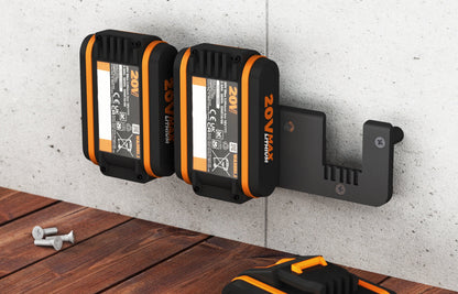 Akku Wandhalterung geeignet für WORX Akkus 20V PowerShare / Akku-Halterung Wandhalter (3 Akkus) inkl. Schrauben & Dübel