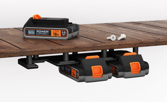 Akku Wandhalterung geeignet für Black+Decker Akkus 18V / Akku-Halterung Wandhalter (3 Akkus) inkl. Schrauben & Dübel
