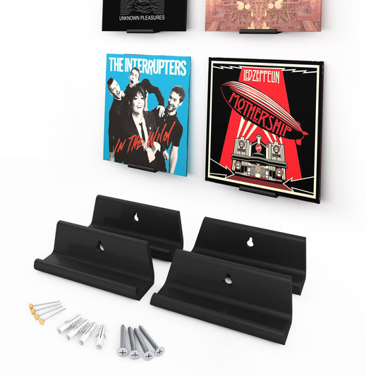 LP Wandhalterung (4 Stück) Schallplatten Halterung, Vinyl Halter, Regal, Rahmen, Display Schallplattenhalter 7"/10"/12" + Gatefold