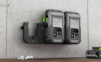 Akku Wandhalterung geeignet für LUX-TOOLS Akkus 20V / Akku-Halterung Wandhalter (3 Akkus) inkl. Schrauben & Dübel