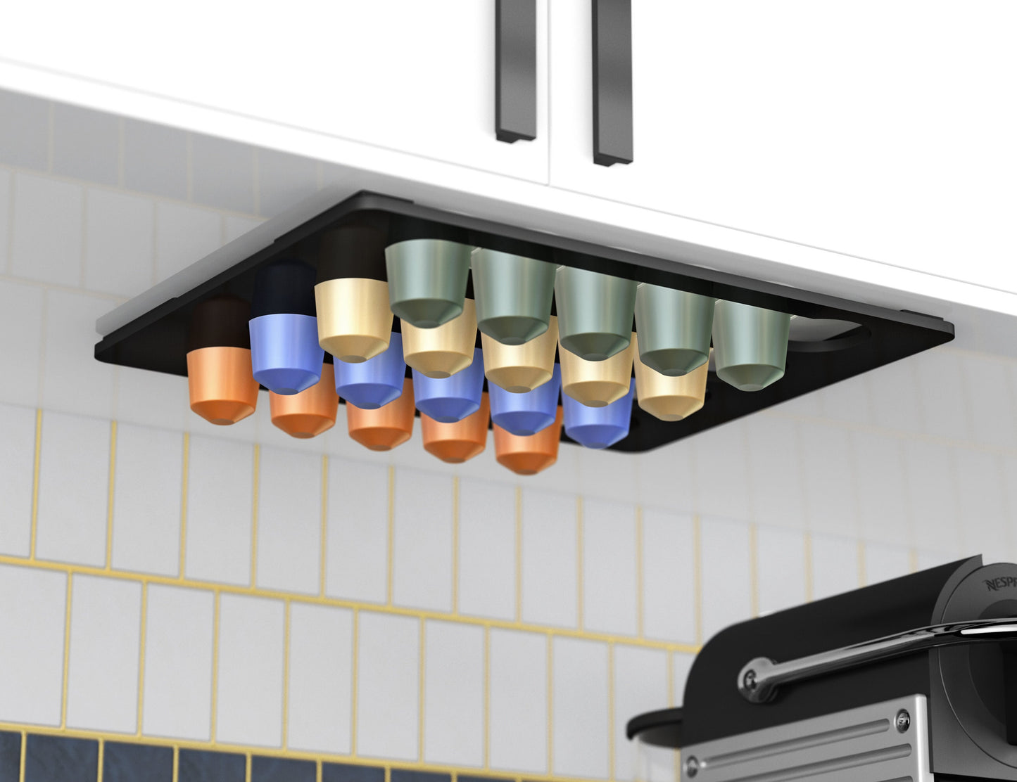 Kapselhalter für 20 Nespresso Kapseln -  Wandhalter / Kapselspender  / zum Kleben