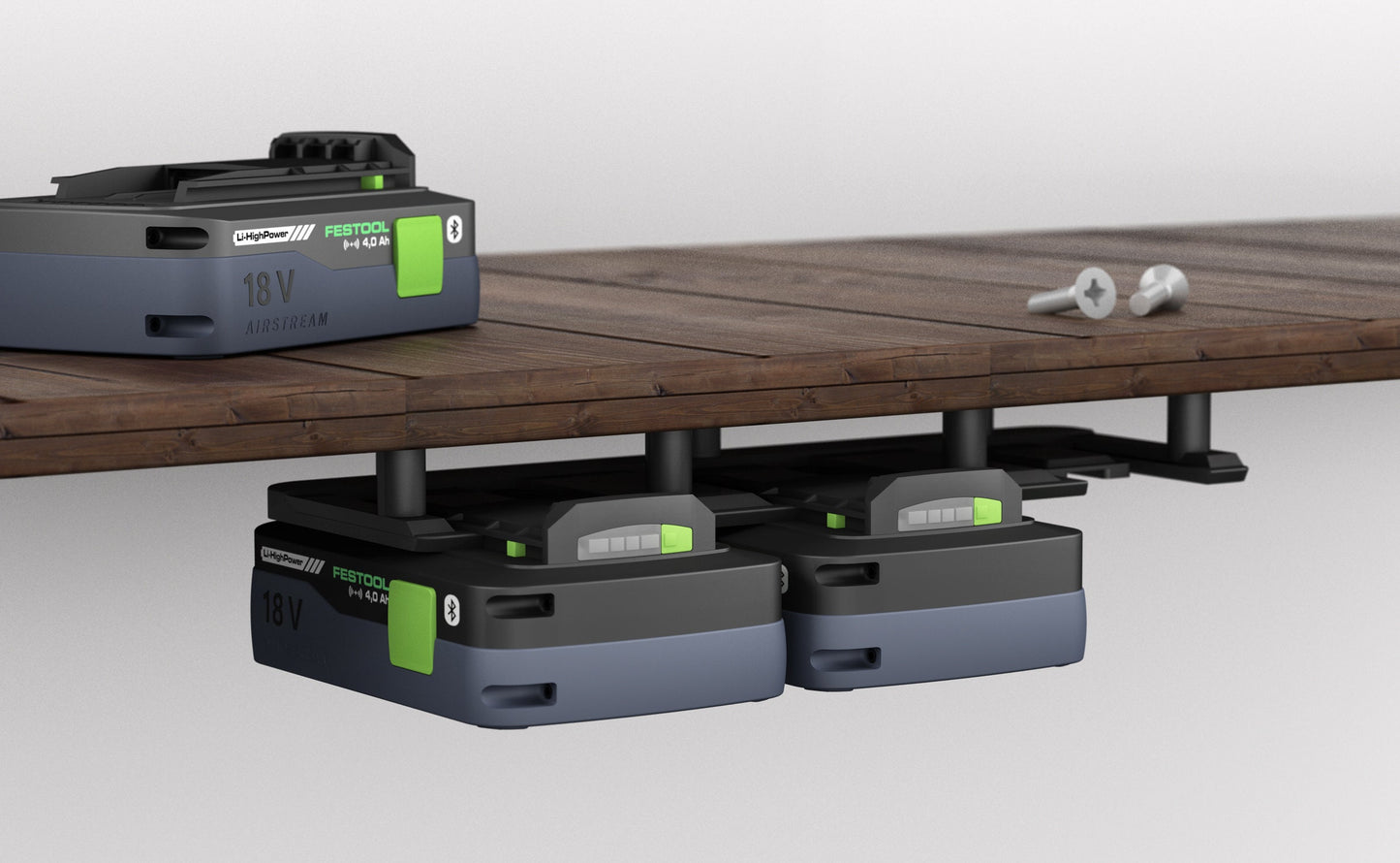 Akku Wandhalterung geeignet für Festool Akkus 18V / BP 18 Li Akku-Halterung Wandhalter (3 Akkus) inkl. Schrauben & Dübel