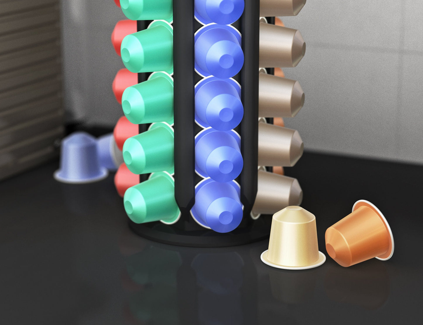 Kapselhalter für 30+ Nespresso Kapseln -  Aufsteller/ Kapselständer  / Kapsel-Tower