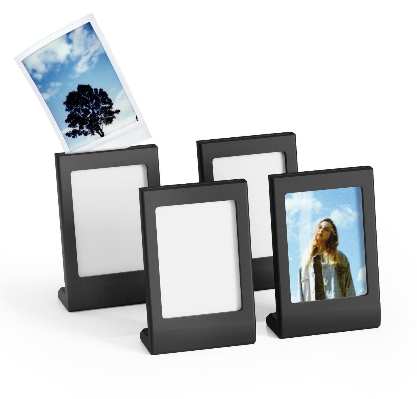 NewGround Designs Mini Fotorahmen – 4er Set Aufsteller für Instax Mini Polaroids – Bilderrahmen - Display