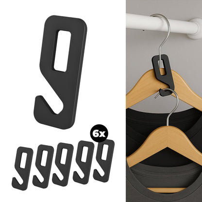 6x Kleiderbügel Verbinder - Verbindungshaken Platzsparender Halter Aufhänger, Kleiderbügelhaken für Schrankorganisation by NewGround Designs