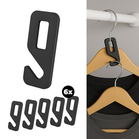 6x Kleiderbügel Verbinder - Verbindungshaken Platzsparender Halter Aufhänger, Kleiderbügelhaken für Schrankorganisation by NewGround Designs