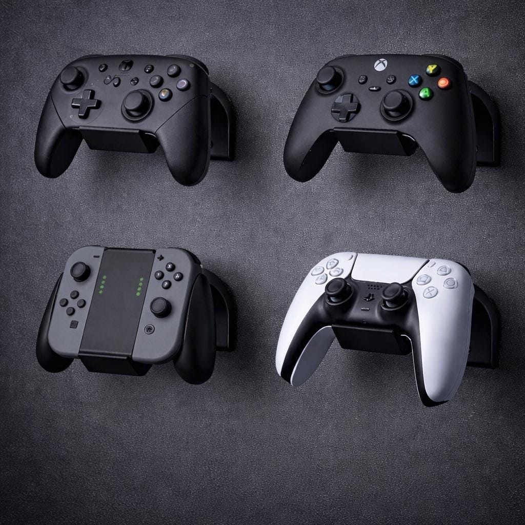 Universal Controller Wandhalter – Wandhalterung für PS5, Xbox & Switch Controller – Halterung / Halter – inkl. Montagematerial