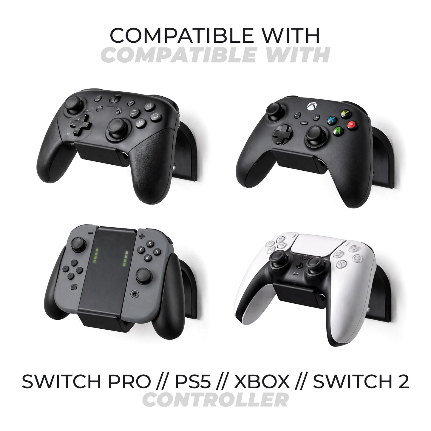 Universal Controller Wandhalter – Wandhalterung für PS5, Xbox & Switch Controller – Halterung / Halter – inkl. Montagematerial