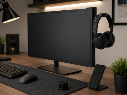 Kopfhörerhalter Selbstklebend für Monitor, Schreibtisch und – Headset Halter Platzsparend – Gaming Headset Kopfhörer Aufhängung