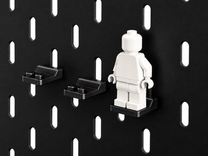 8er Set Adapter für Lego Minifiguren, passend für Ikea Skadis Lochplatten – Schwarz oder Weiß - Minifig Sammlungs Display