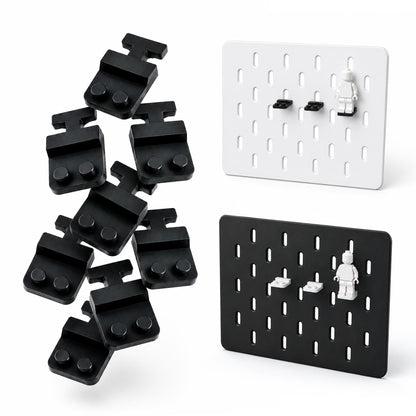 8er Set Adapter für Lego Minifiguren, passend für Ikea Skadis Lochplatten – Schwarz oder Weiß - Minifig Sammlungs Display