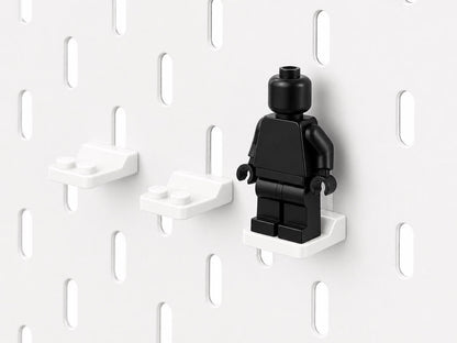 8er Set Adapter für Lego Minifiguren, passend für Ikea Skadis Lochplatten – Schwarz oder Weiß - Minifig Sammlungs Display