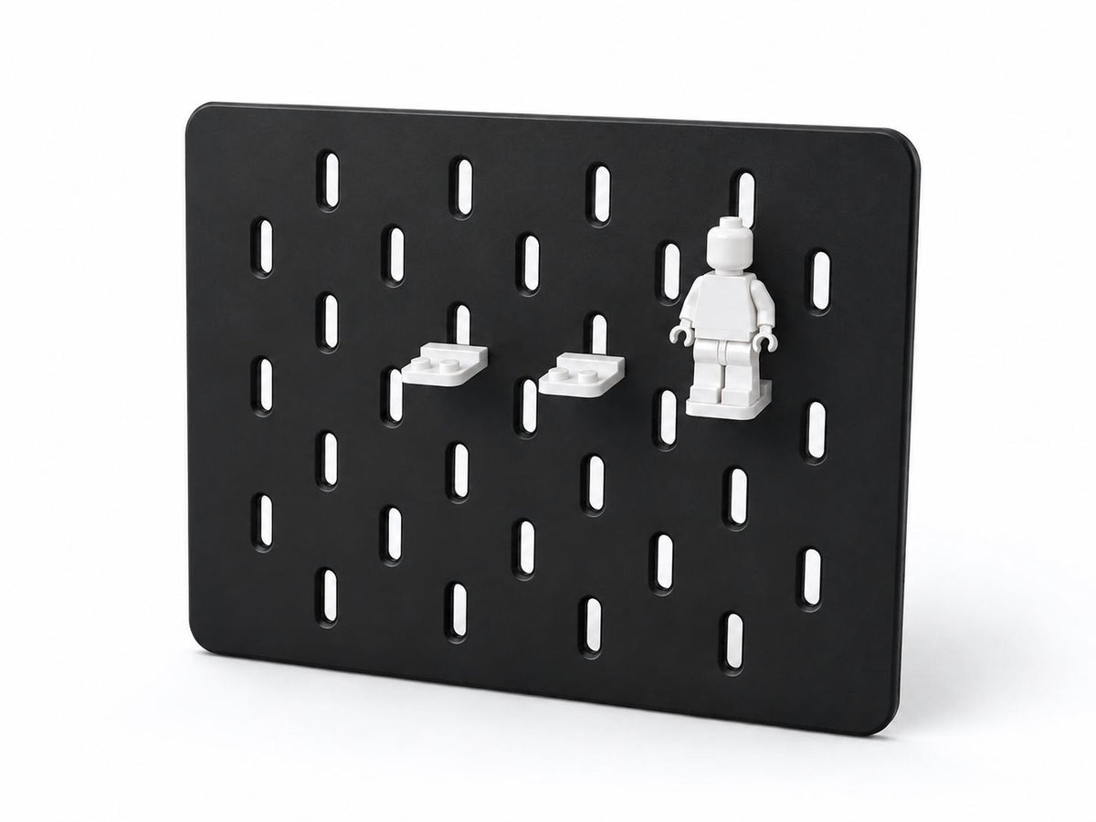 8er Set Adapter für Lego Minifiguren, passend für Ikea Skadis Lochplatten – Schwarz oder Weiß - Minifig Sammlungs Display