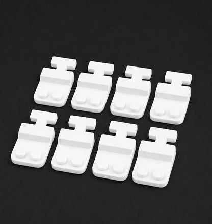 8er Set Adapter für Lego Minifiguren, passend für Ikea Skadis Lochplatten – Schwarz oder Weiß - Minifig Sammlungs Display